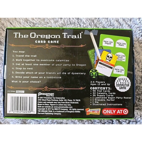 Pressman The Oregon Trail Card Game - Cooperative Gameplay Based on The Classic - Picture 2 of 4
